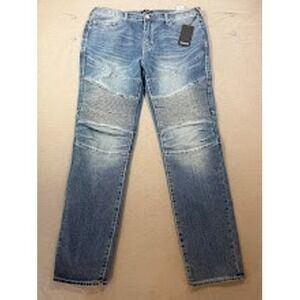 True Religion Rocco Moto Relaxed Skinny Jeans Mens 36 X 31 M Speed Orchard Wash